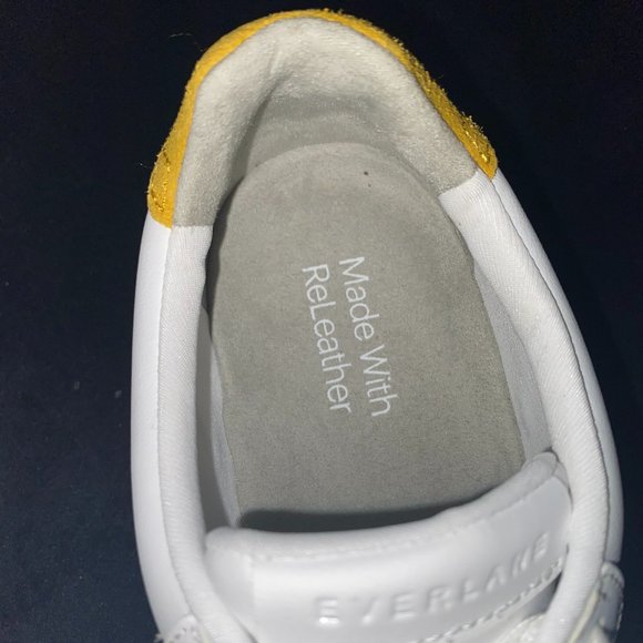 EVERLANE The ReLeather® Court Sneaker | White/Mustard | M6.5 | NWOB - Picture 8 of 8